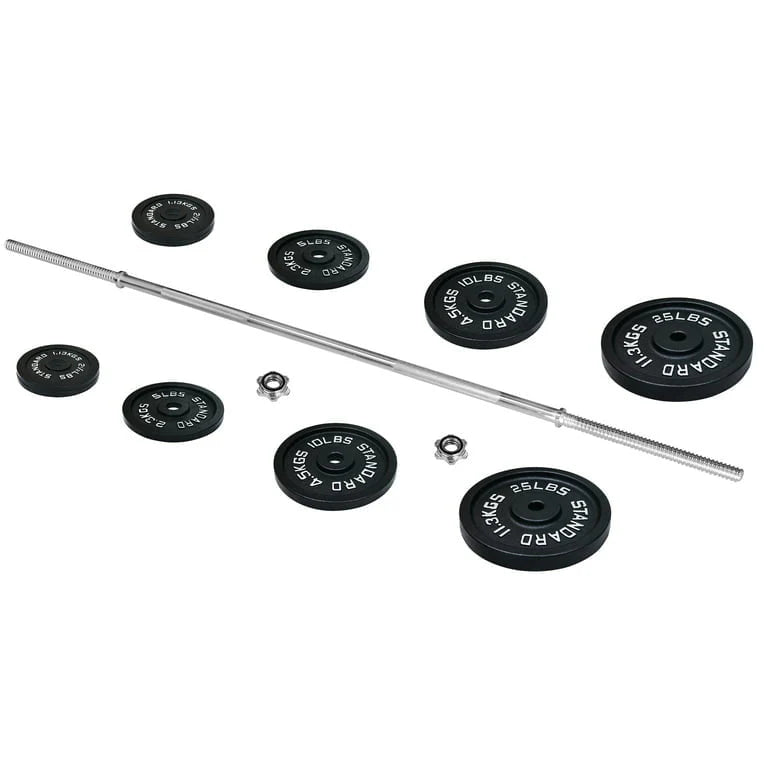 Cast Iron 100-Pound Barbell Set with Star Locks G768