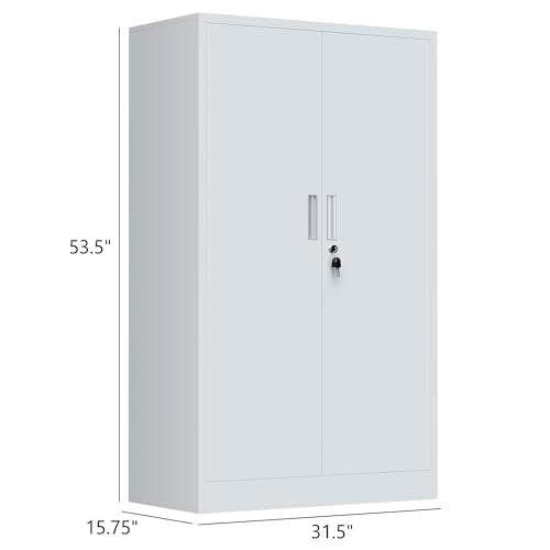 Black Metal Storage Cabinet with Locking Doors and Adjustable Shelves Q763401