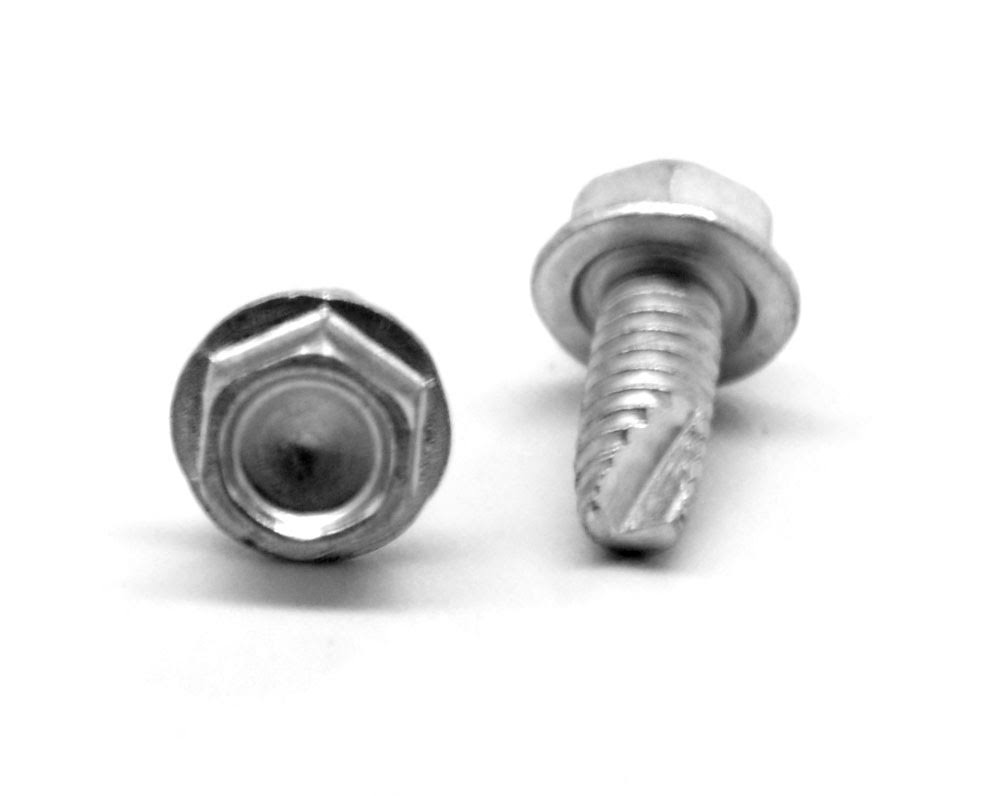 3/8-16 x 2 Coarse Thread Thread Cutting Screw Hex Washer Head Type 23 Low Carbon Steel Zinc Plated B943454