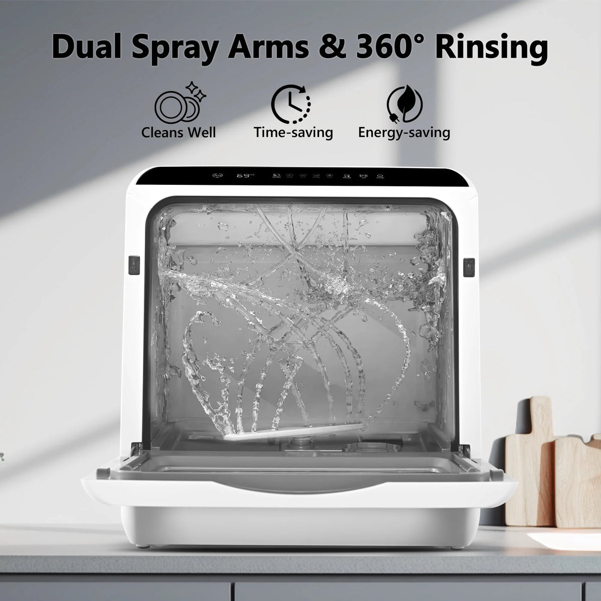 Portable Mini Countertop Dishwasher with 5-Liter Water Tank T2397