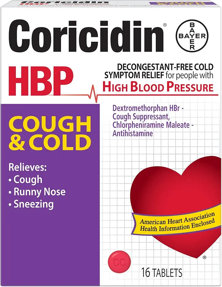 Antihistamine Cough & Cold Suppressant Tablets, 16 Tablets (Pack of 5) Y615407