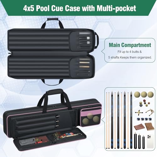 4x5 Soft Padded Pool Cue Case with Backpack Straps N826514
