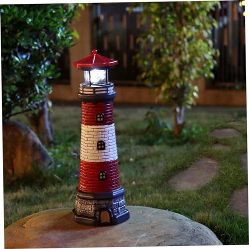 Solar Lighthouse with Rotating LED Lights Waterproof P283