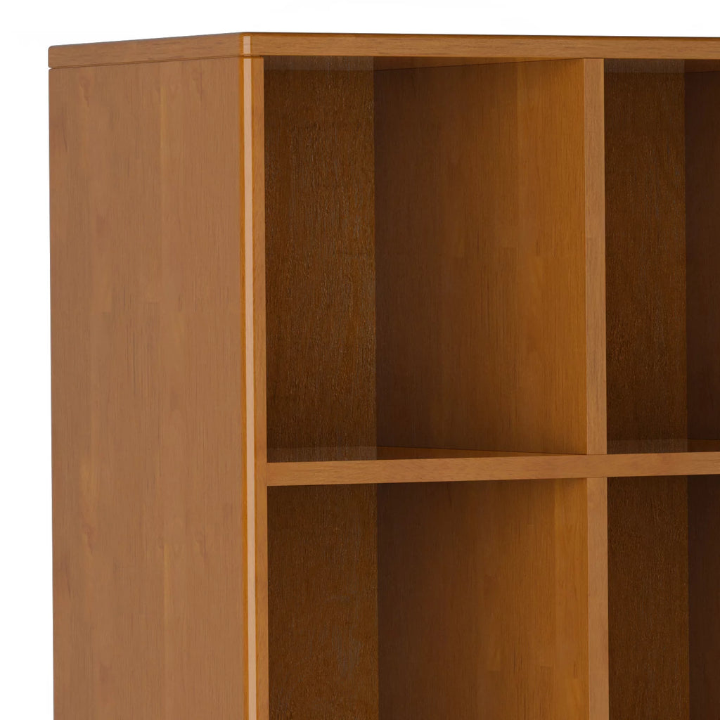 Teak Brown Solid Hardwood Cube Storage Bookcase with Drawers J127148
