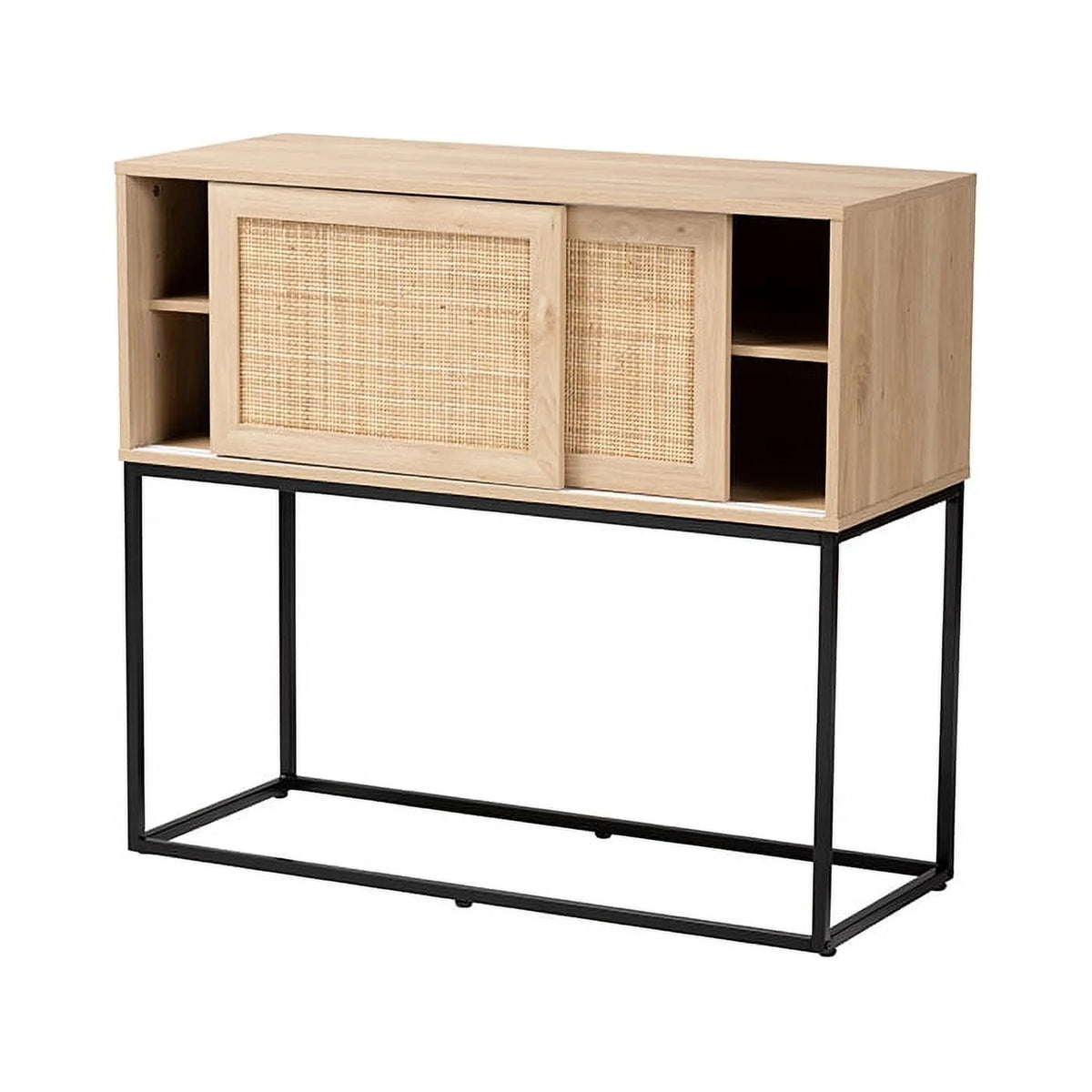 Natural Brown Wood and Rattan Sideboard Buffet P45822