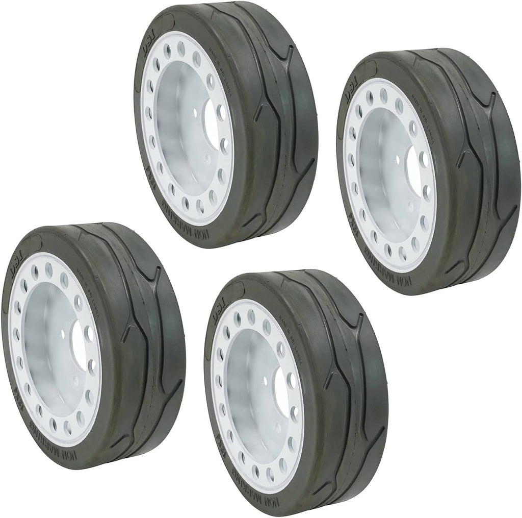 Non-Marking Wheel Assembly with Brake, 12 x 4 Tires, 4 Pack T61558