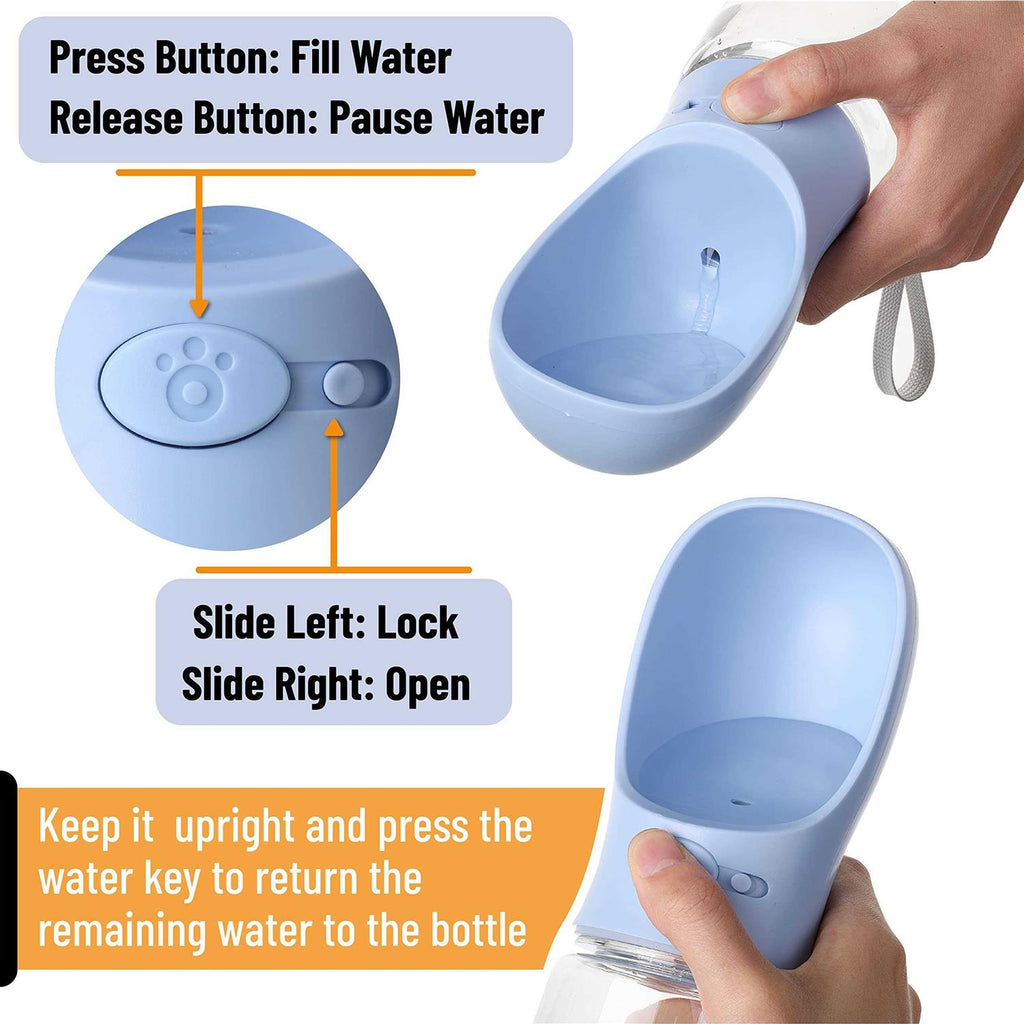 Blue 19oz Portable Dog Water Bottle Q9757