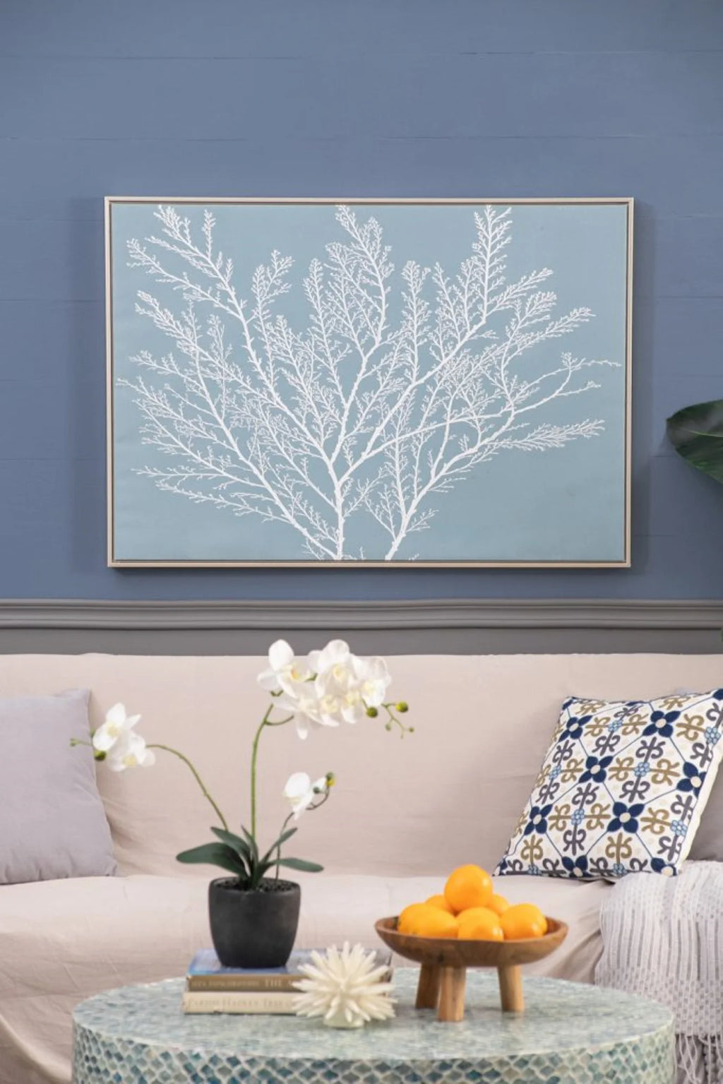Coral Framed Canvas Wall Art 27.5" x 39.5" D48078