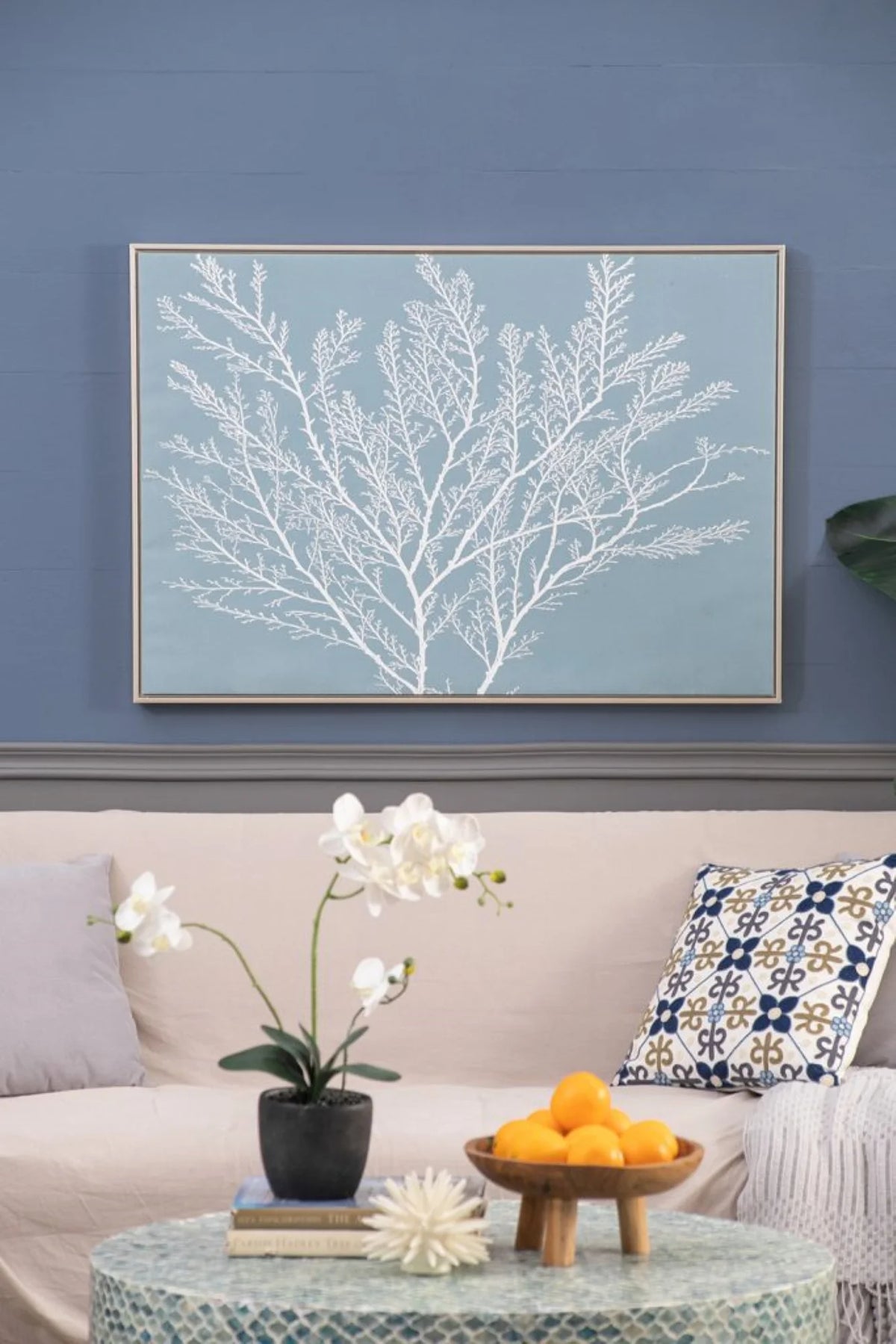 Coral Framed Canvas Wall Art 27.5" x 39.5" D48078