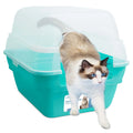 Extra Large Grey Hooded Cat Litter Box Y67021
