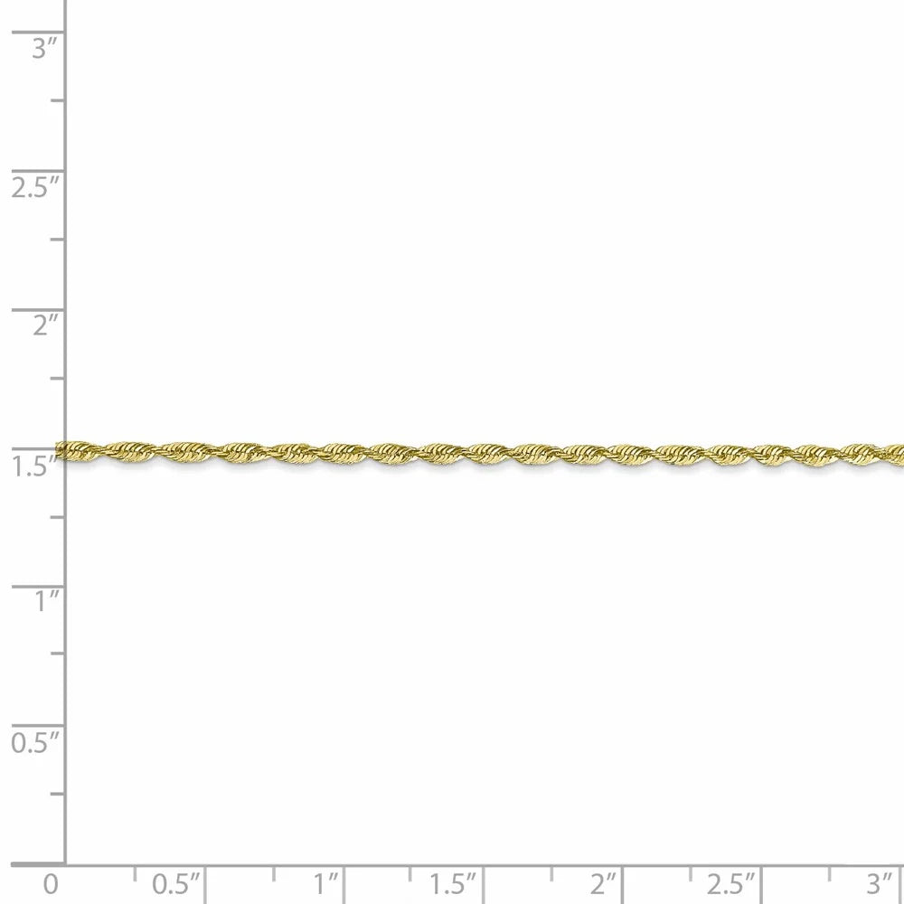 10kt Yellow Gold 1.8mm Diamond-Cut Lightweight Rope Chain 16 inch E570958