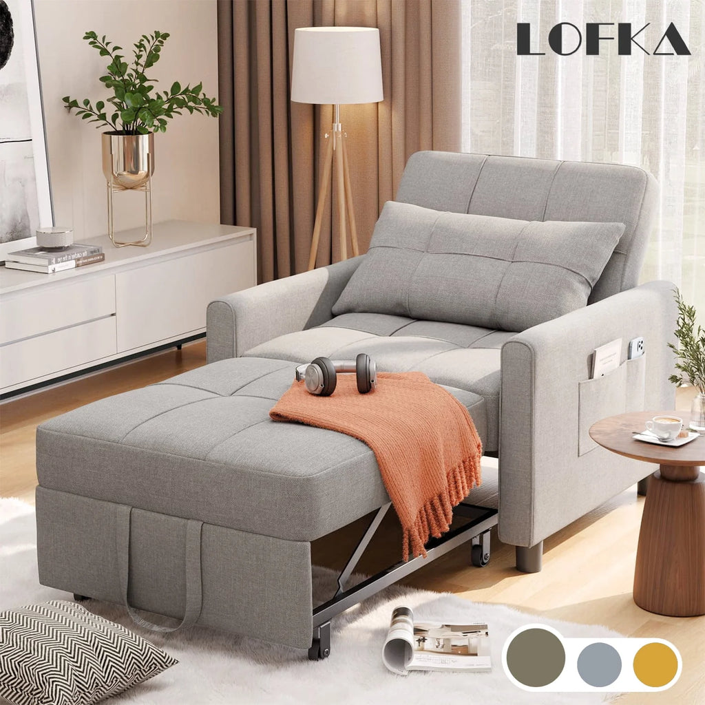 Gray Convertible Sofa Bed Z97416