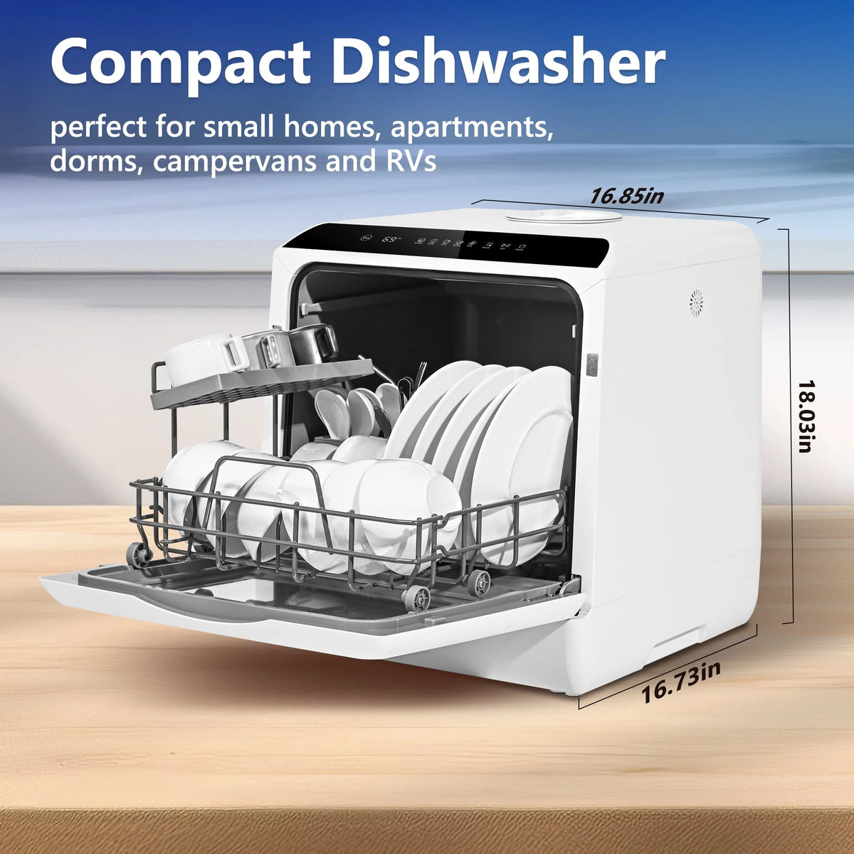Portable Mini Countertop Dishwasher with 5-Liter Water Tank T2397