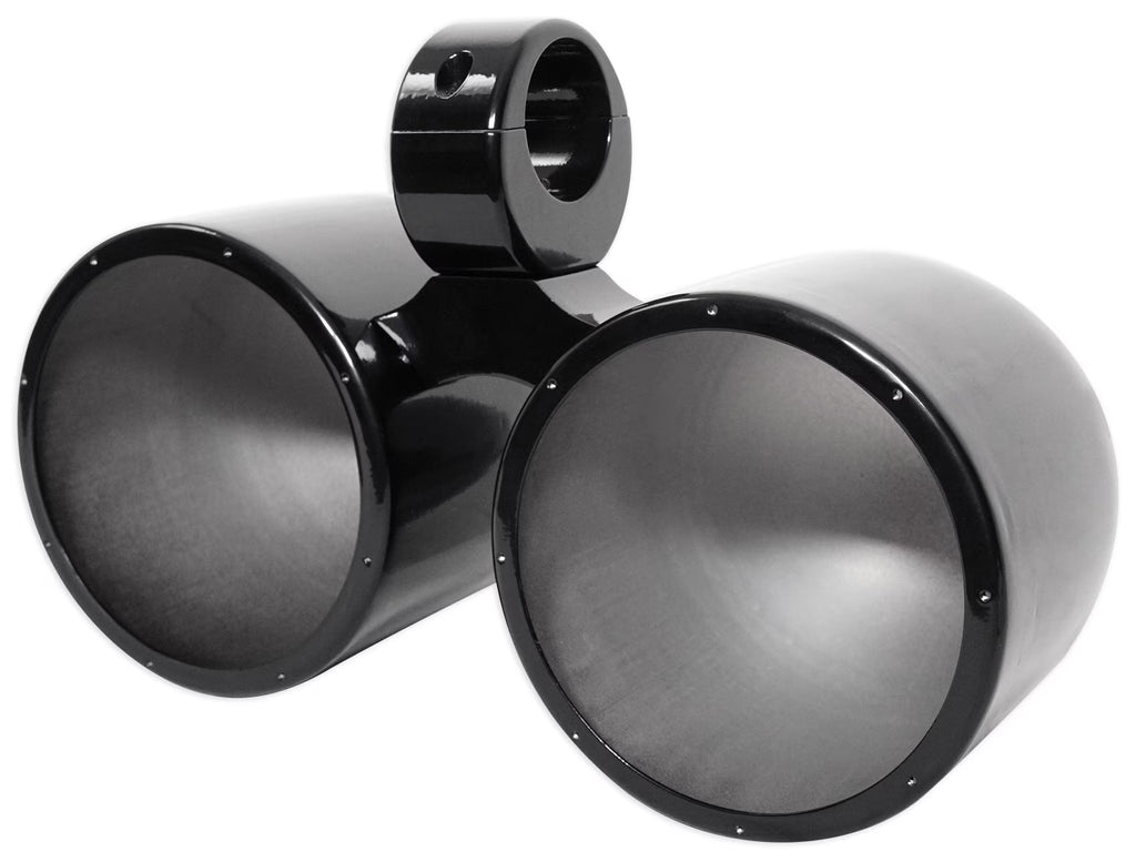 Dual 7.7" Black Aluminum Wakeboard Tower Speaker Enclosure D982