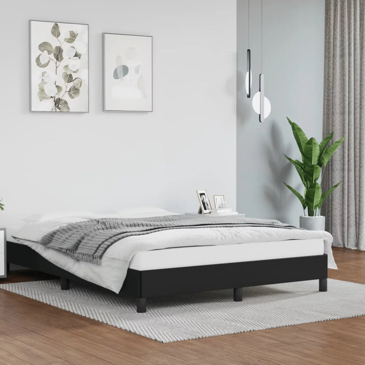 Black Faux Leather Full Bed Frame F234