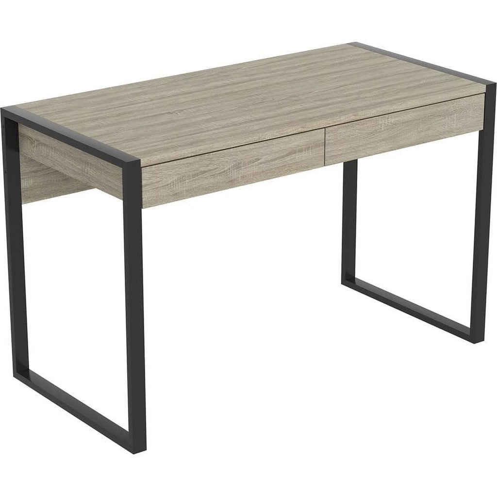47"L 2-Drawers Black Metal Computer Desk A496953