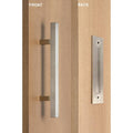 Brushed Satin Square Pull and Flush Sliding Barn Door Handle O39731