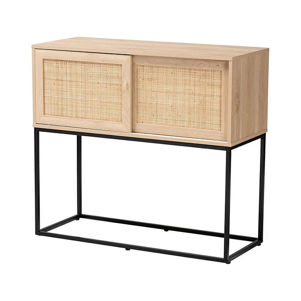 Natural Brown Wood and Rattan Sideboard Buffet P45822