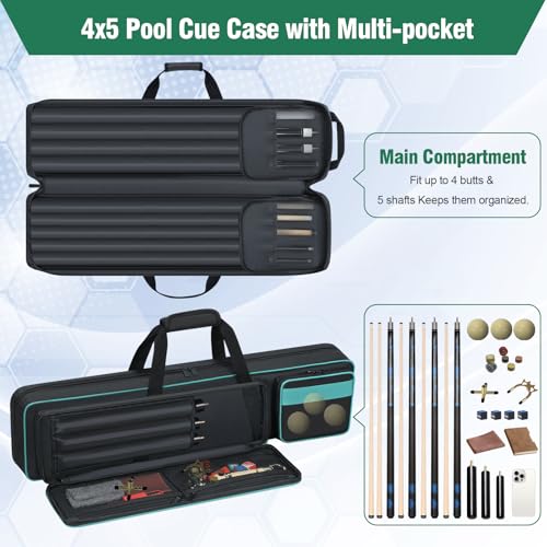 4x5 Soft Padded Pool Cue Case with Backpack Straps N826514