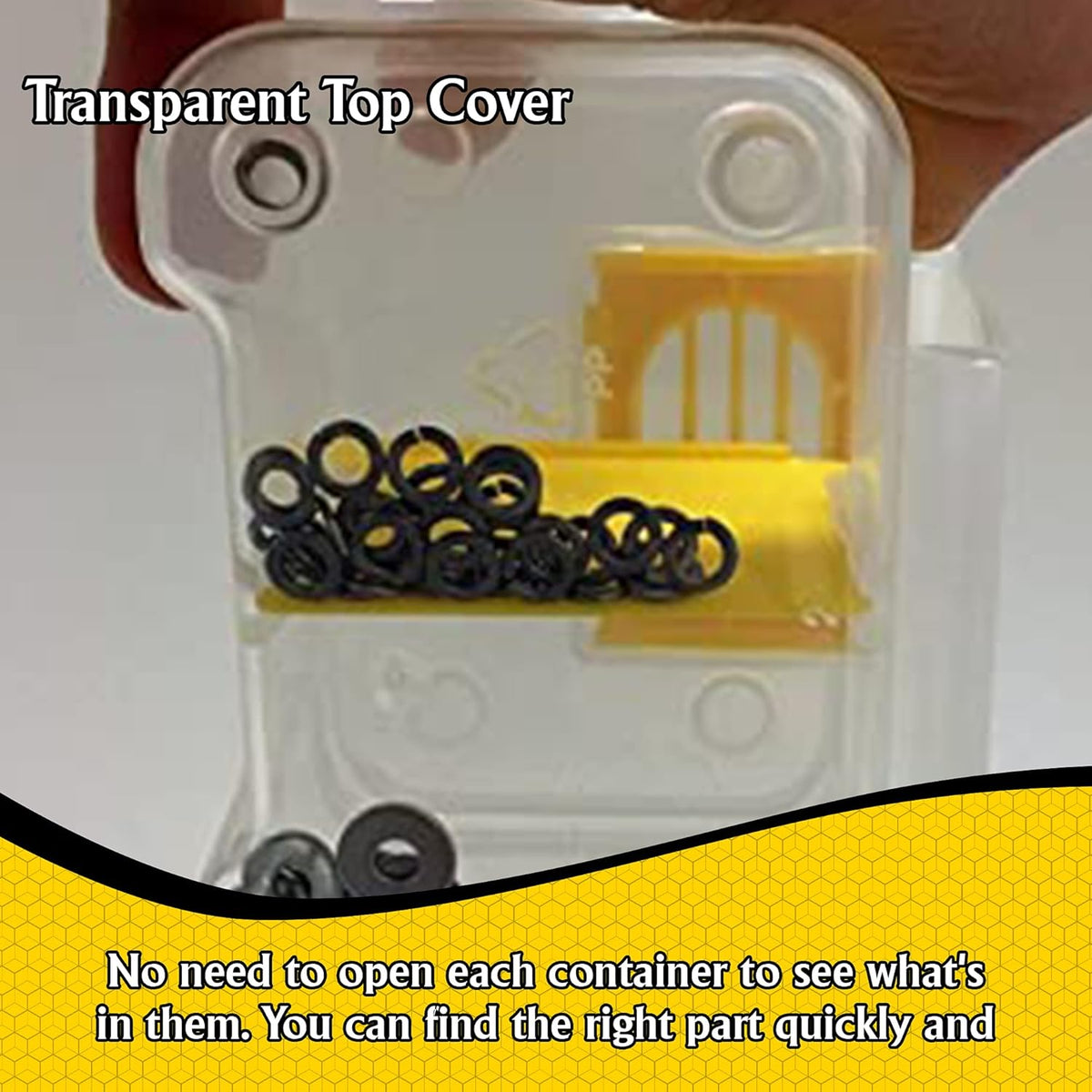 Hardware Case Tackle Box with Removable Compartment Organizer, Pack of 2 T47816