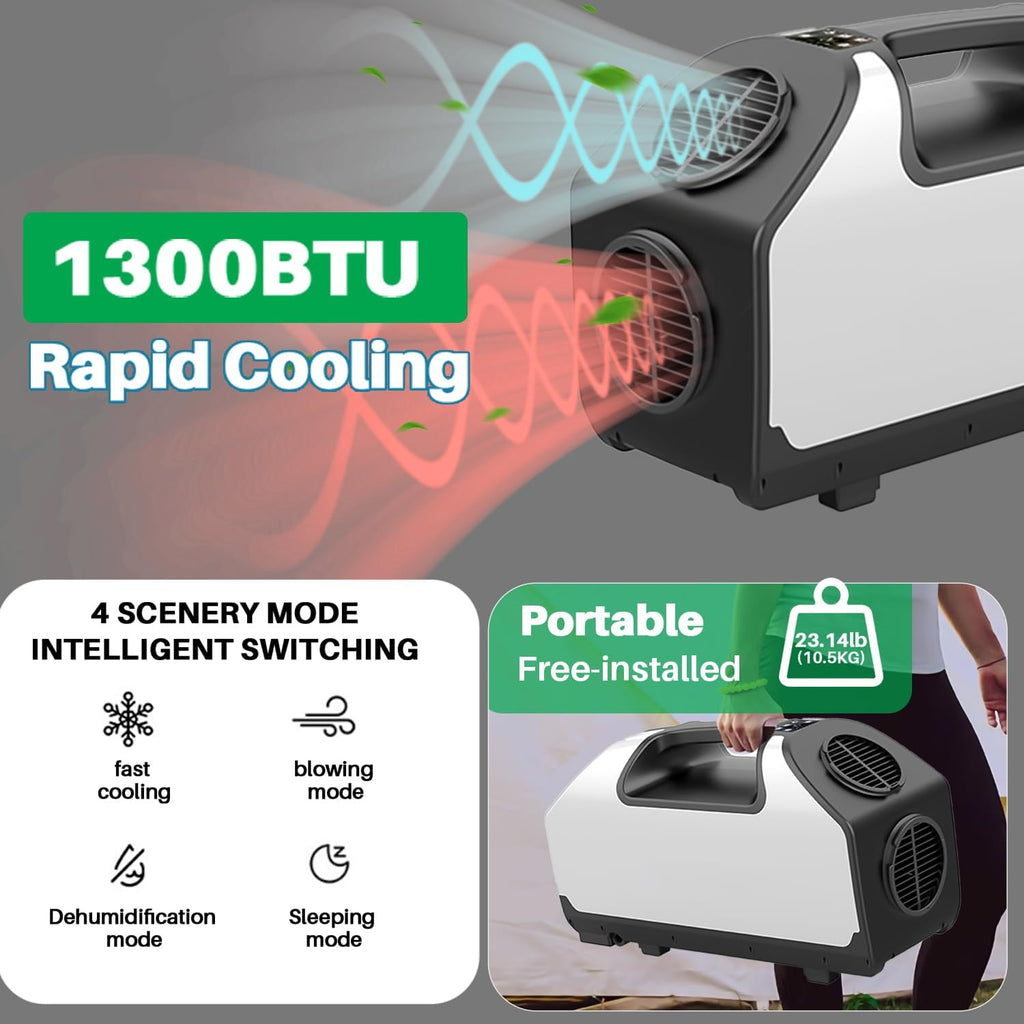 Portable Camping Air Conditioner 2900BTU 24V 700W 3 Wind Speeds Q633