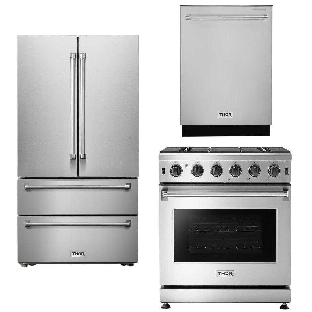 30 In. Natural Gas Range, 36 In. Pro Refrigerator, 24 In. Dishwasher C5265