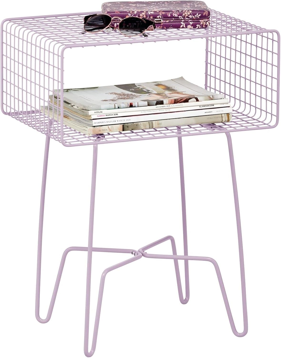 Chrome 2-Tier Metal Side Table with Storage Shelf U213652