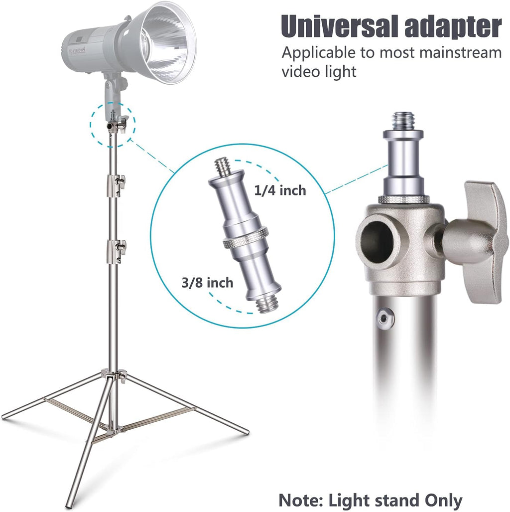 Stainless Steel Light Stand 102 inches Heavy Duty with Universal Adapter X317
