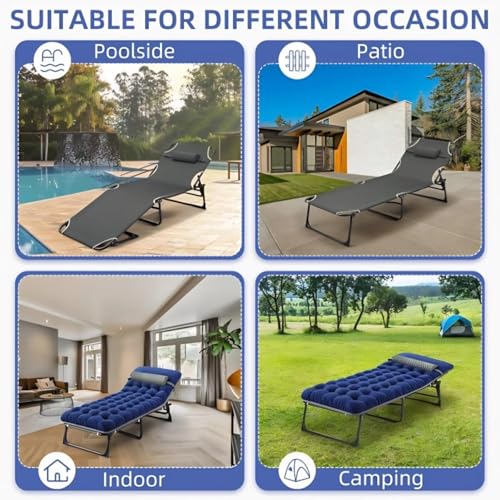 Portable Camping Cot with Removable Mattress and Pillow L6556