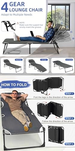 Portable Camping Cot with Removable Mattress and Pillow L6556