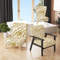 Gold Tiger Stripes on White Upholstered Accent Chair F269342