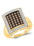 10kt Yellow Gold Brown Diamond Cluster Ring R505397