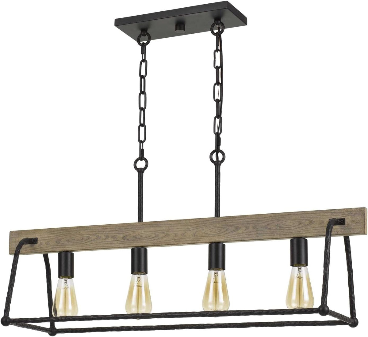 Four Light Chandelier in Black Finish I3596
