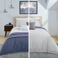 Blue Reversible Duvet Set W424706