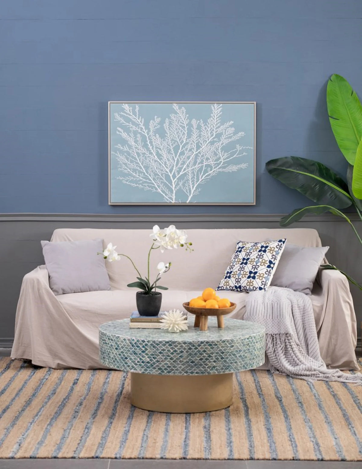 Coral Framed Canvas Wall Art 27.5" x 39.5" D48078