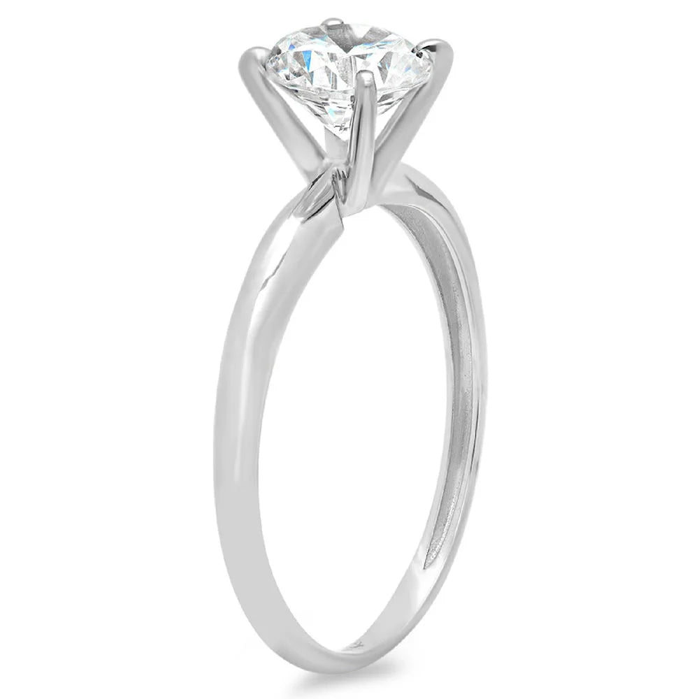 18K White Gold Solitaire Engagement Ring size 11 B958587
