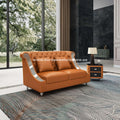 Cognac Italian Leather Loveseat R2464