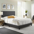 Black Wood Panel Bed D112