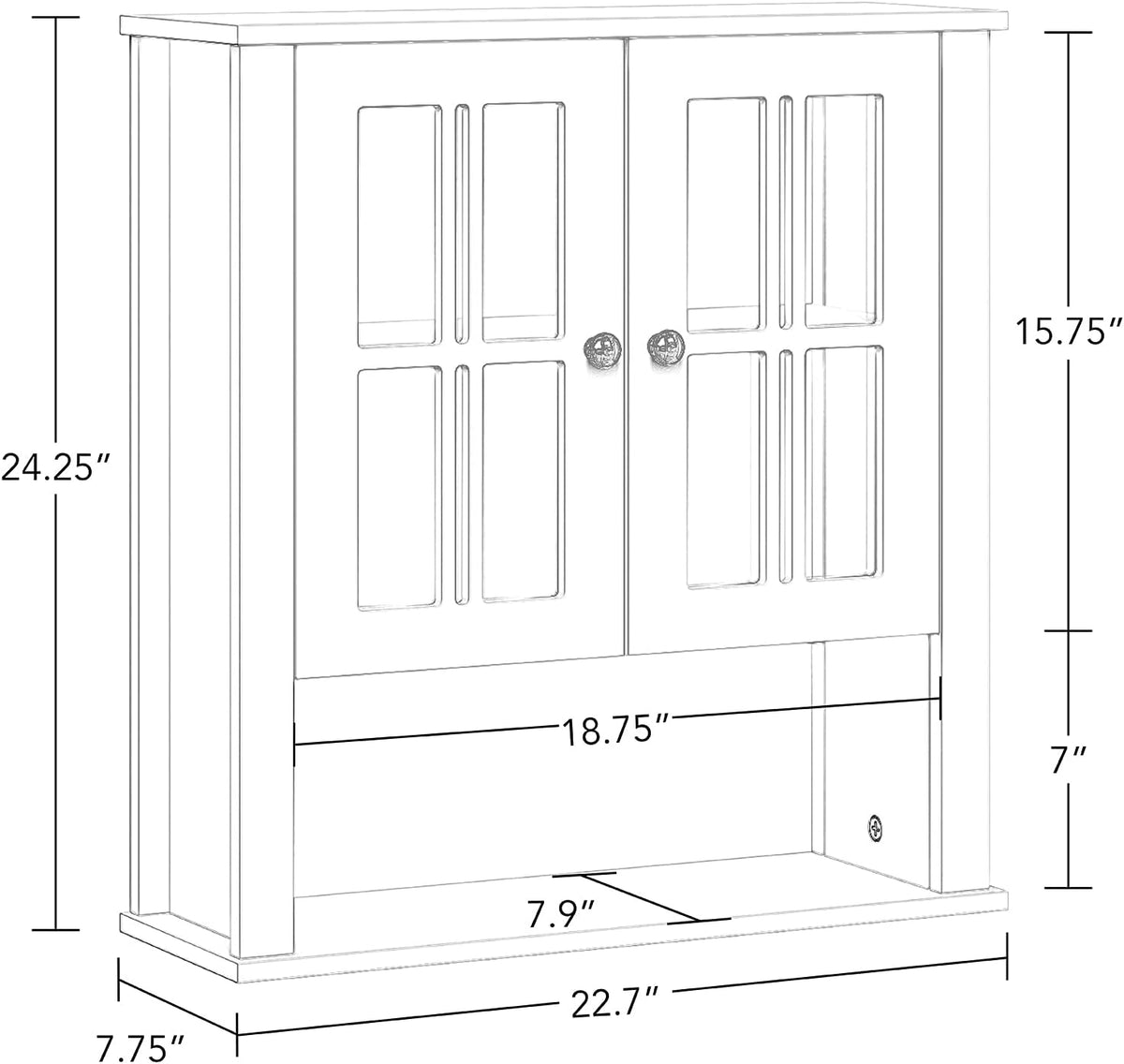 White Two Door Wall Cabinet I7556