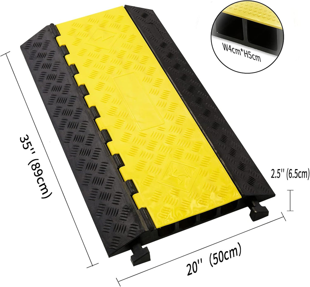 Cable Protector Ramp Pack of 2 PVC Rubber Heavy Duty 55000lbs Capacity M923