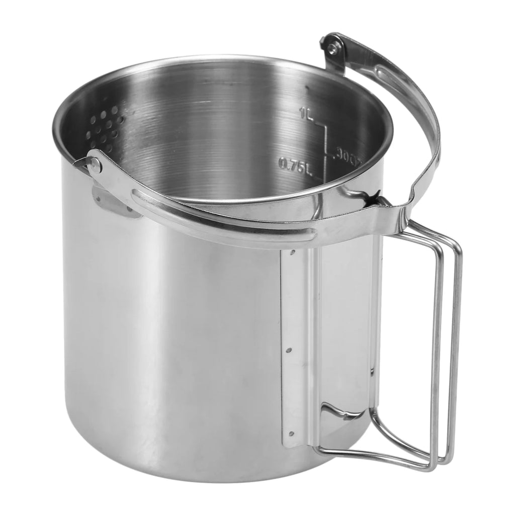 1L Stainless Steel Cooking Kettle with Foldable Handle F62666