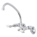 Polished Chrome 2-Handle Wall Mount Kitchen Faucet O298