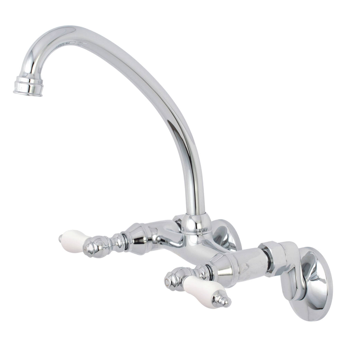 Polished Chrome 2-Handle Wall Mount Kitchen Faucet O298