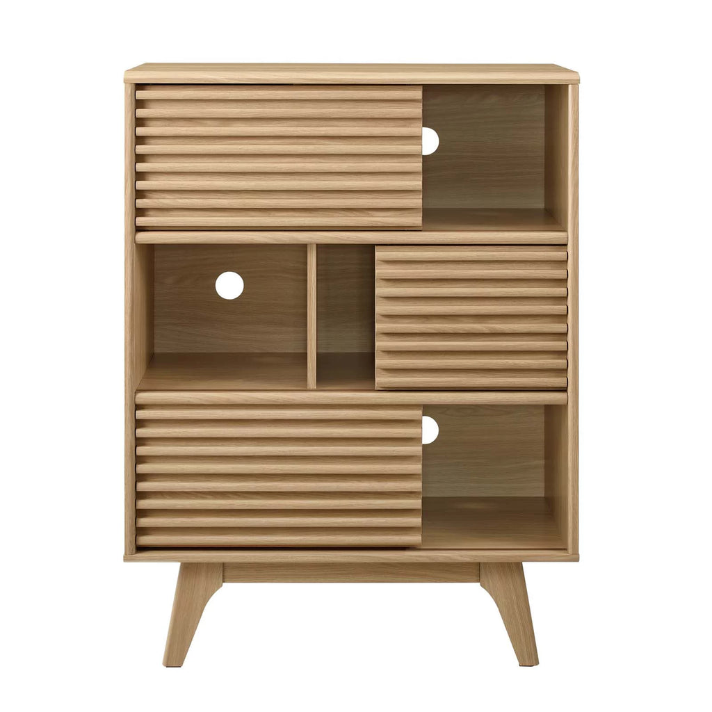 Brown Oak Wood TV Stand Console Table O6130