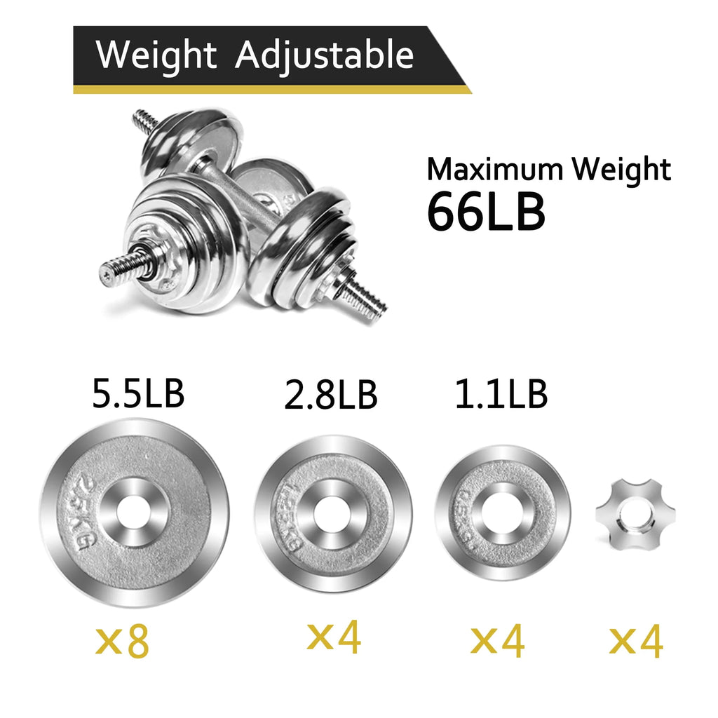 66 lbs Adjustable Dumbbells Set Q794