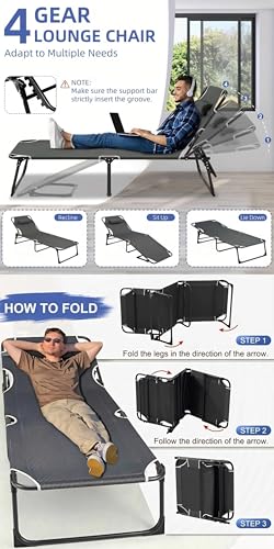 Portable Camping Cot with Removable Mattress and Pillow L6556