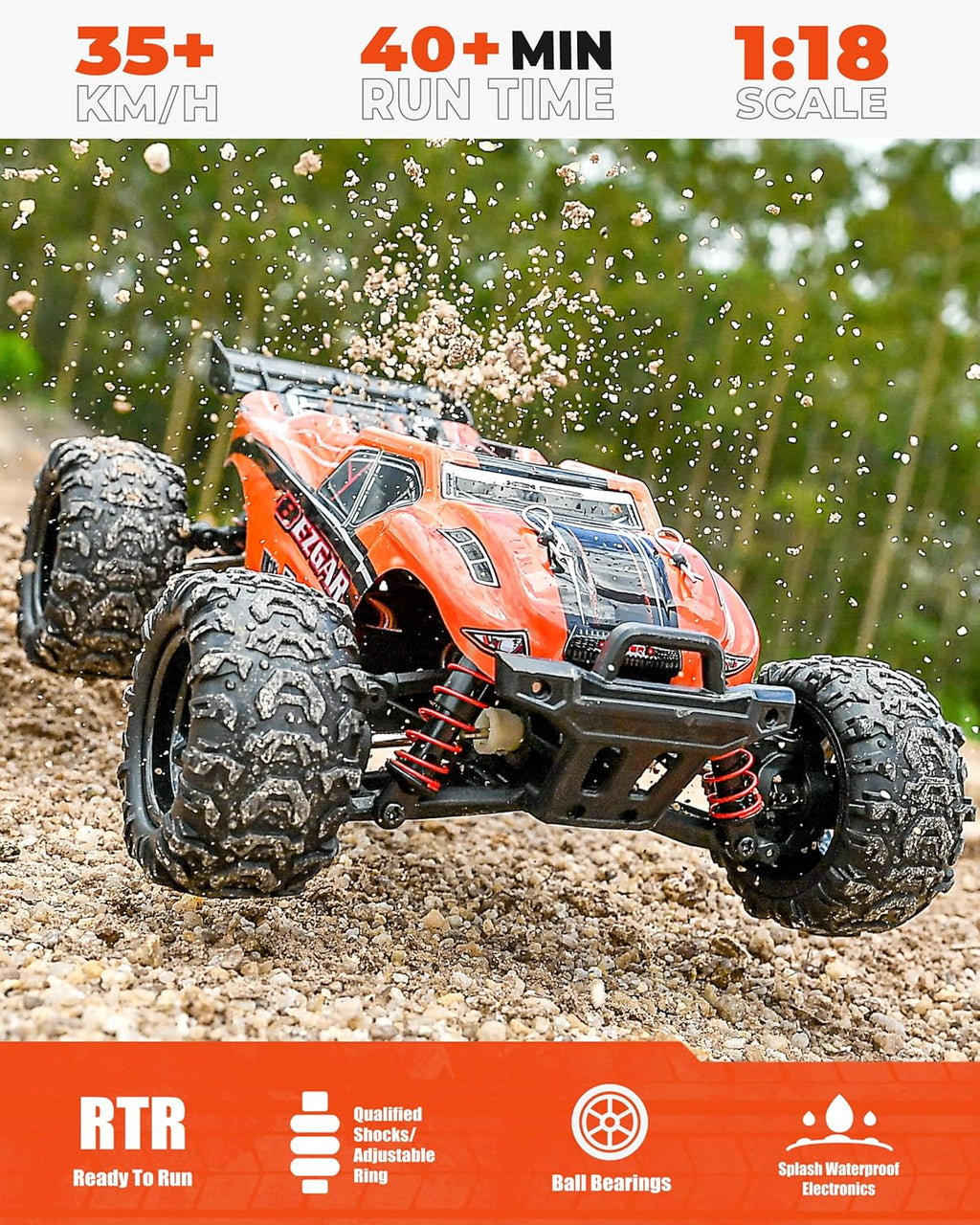 1:18 Scale 4WD Remote Control Monster Truck P20360