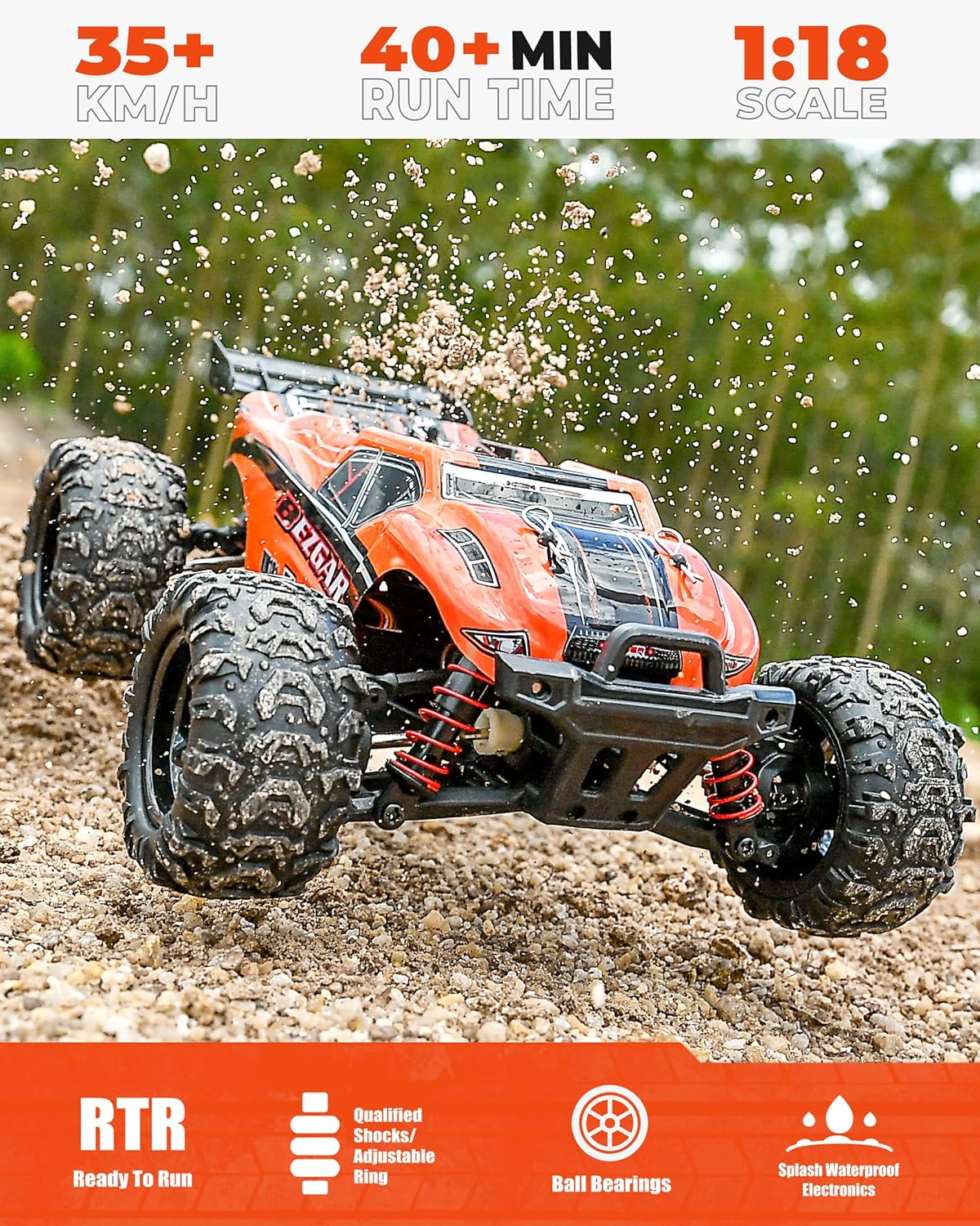 1:18 Scale 4WD Remote Control Monster Truck P20360
