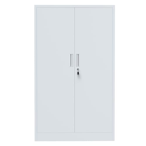 Black Metal Storage Cabinet with Locking Doors and Adjustable Shelves Q763401