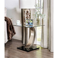 Glass Top End Table in Satin U2755